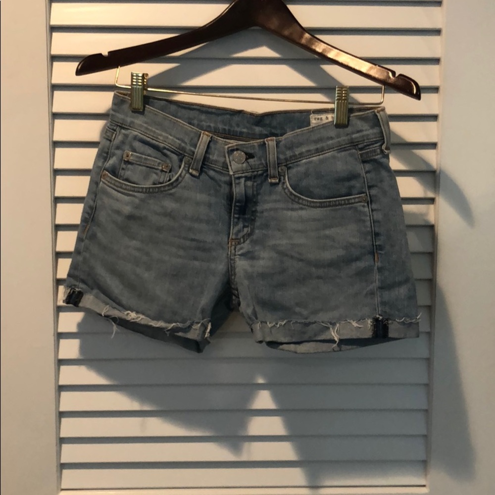 Rag and bone light blue jean shorts